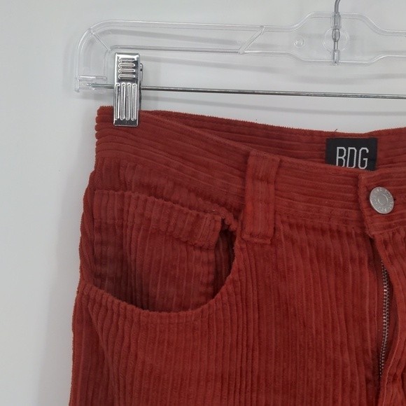 BDG Urban Outfitters Orange/Red Corduroy Straight Leg Mid Rise Pant Size 25 - Picture 5 of 15